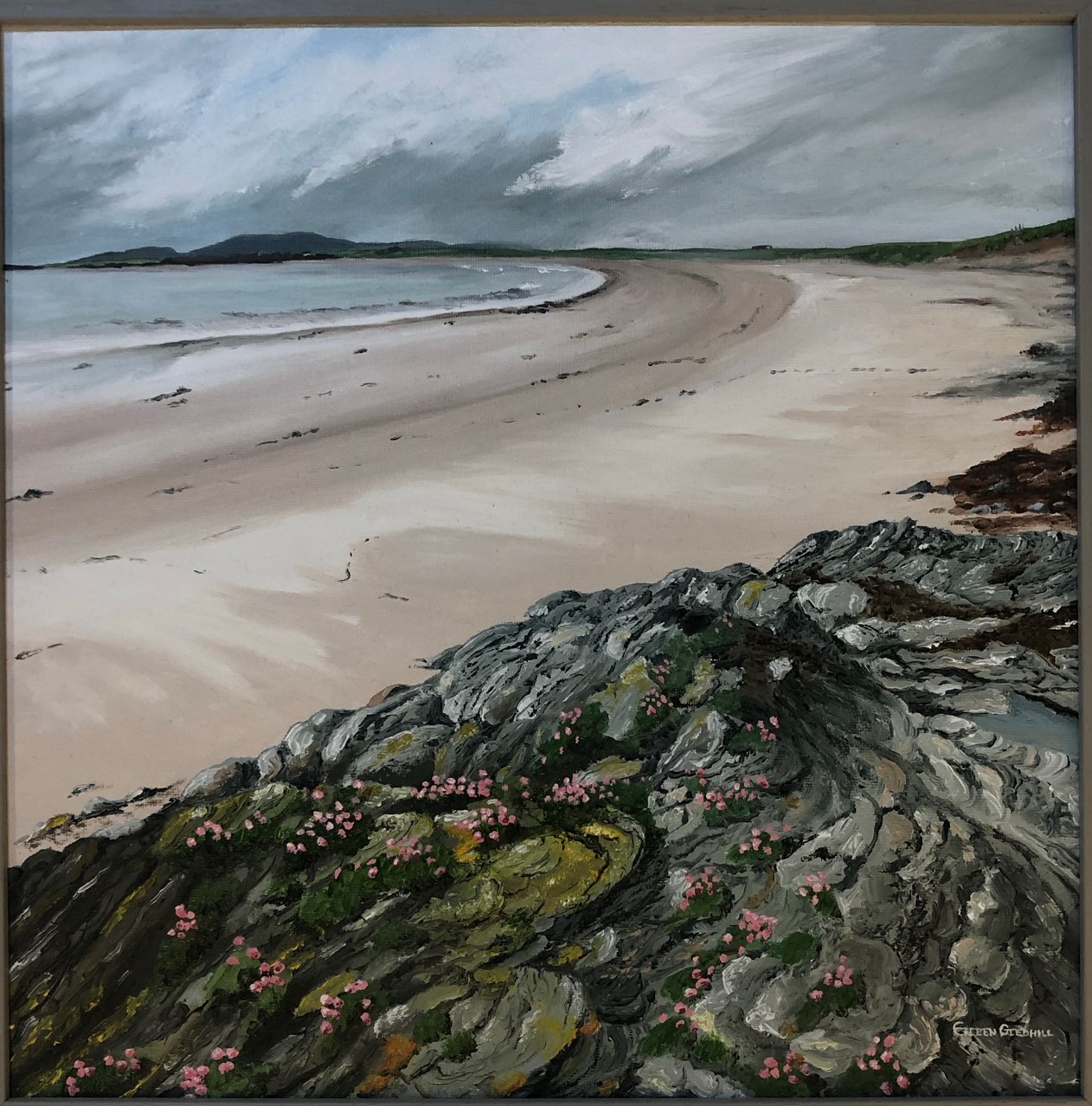 acrylic painting of a seashore by Eileen Gledhill